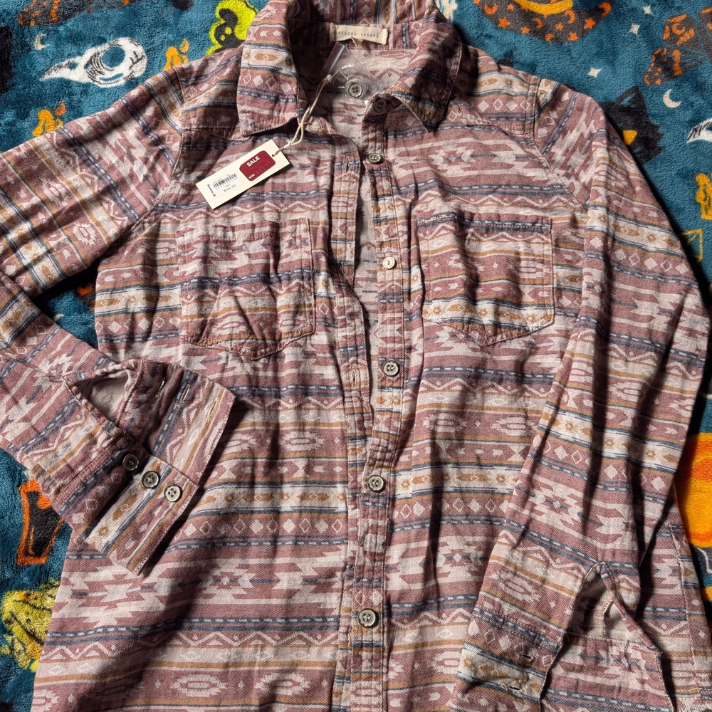 Patterned Button-Up Shirt